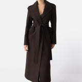 The Juliette Long Belted Coat Brown