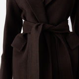 The Juliette Long Belted Coat Brown