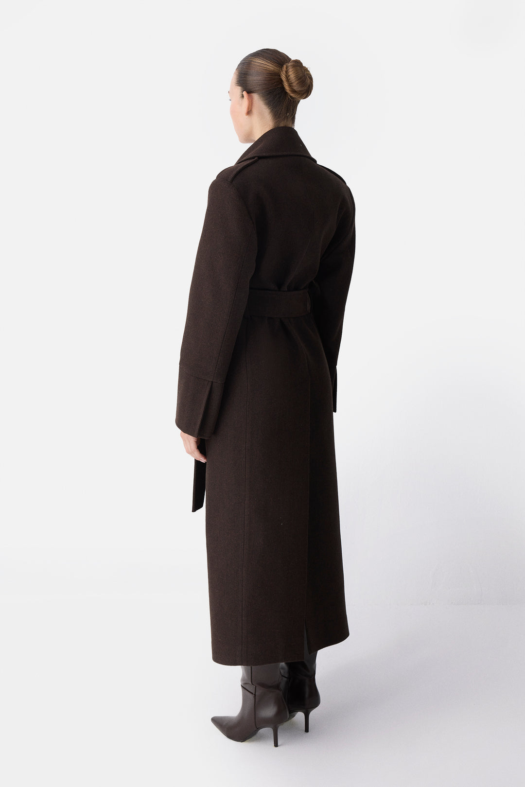 The Juliette Long Belted Coat Brown