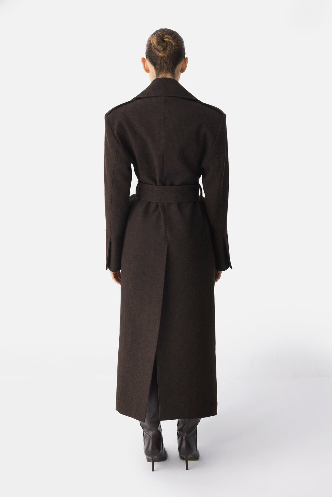 The Juliette Long Belted Coat Brown
