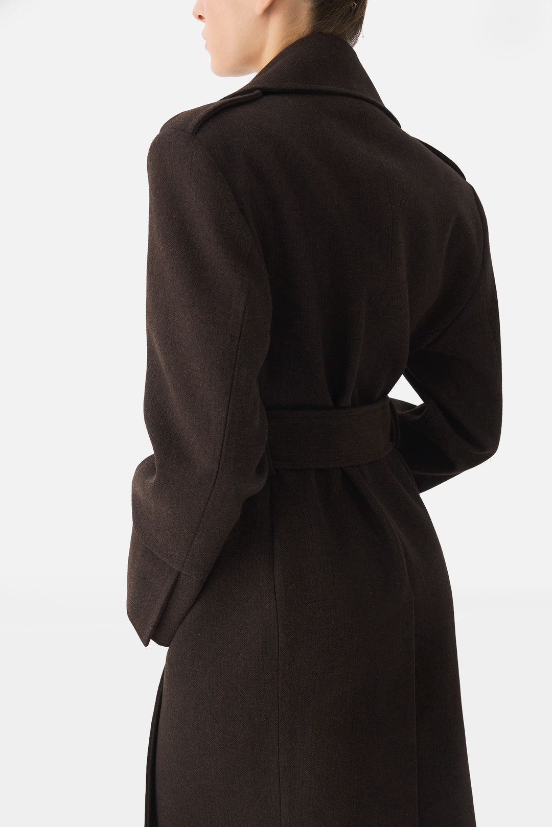 The Juliette Long Belted Coat Brown