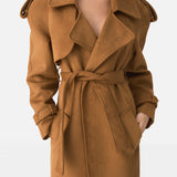 Premium Shoulder Drape Belted Coat
