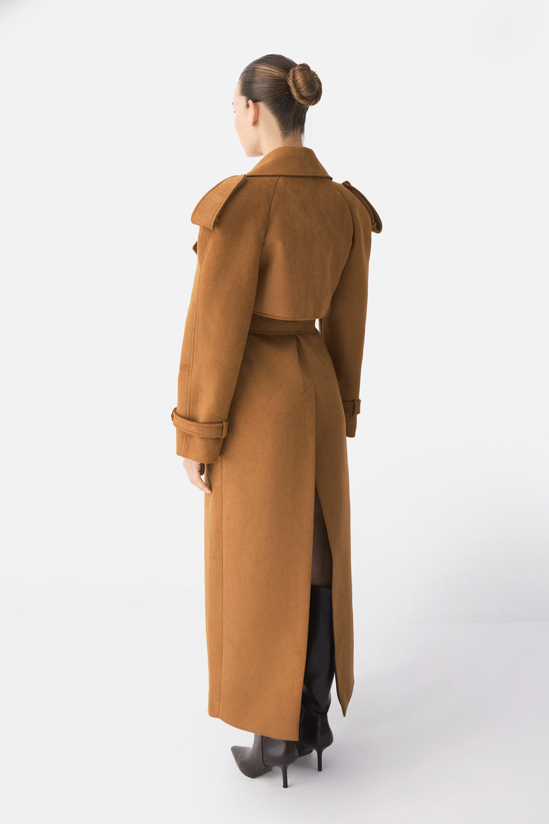 Premium Shoulder Drape Belted Coat