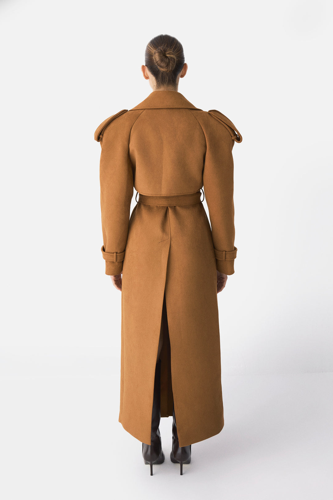 Premium Shoulder Drape Belted Coat