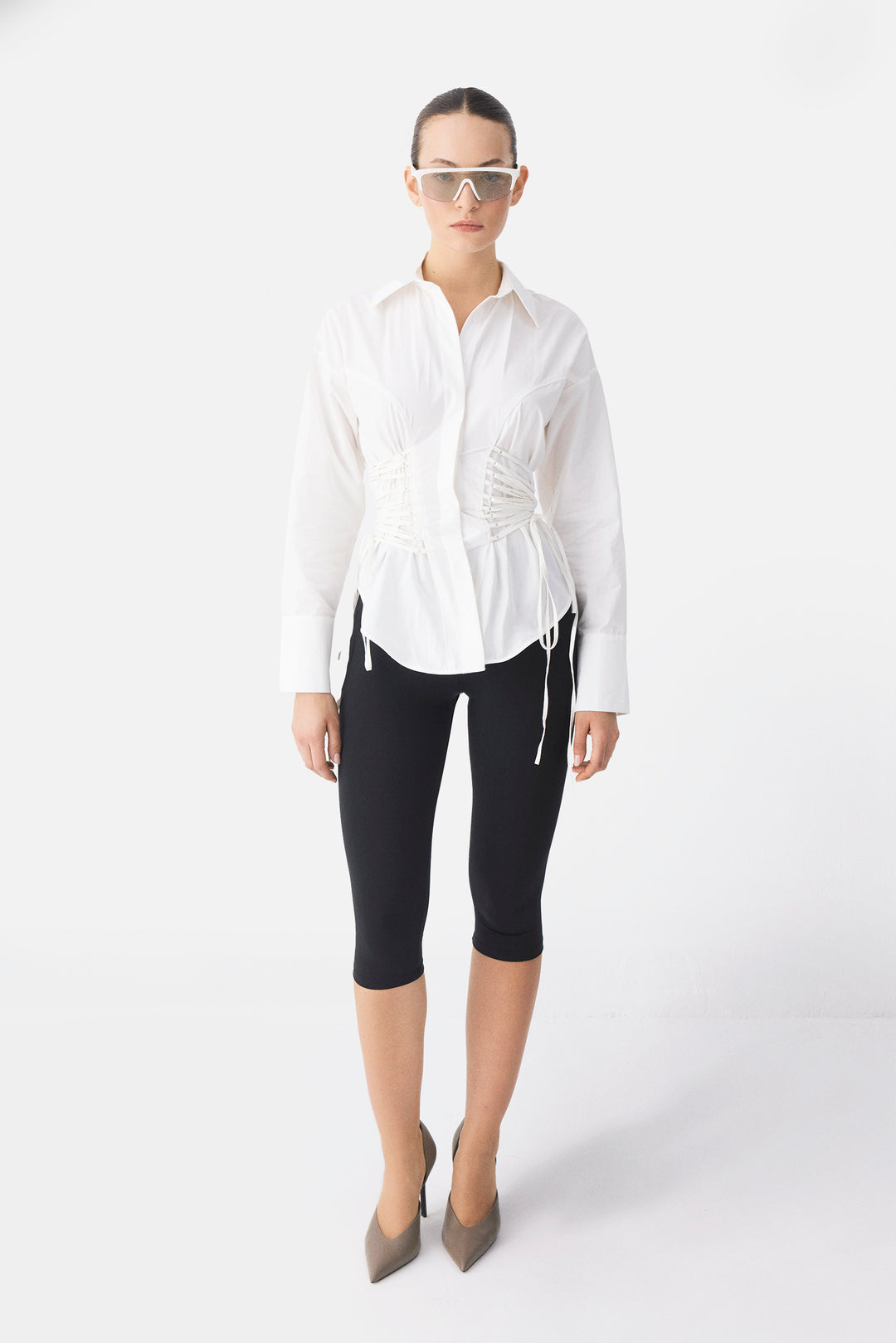 The Corset Poplin Shirt White