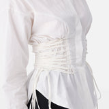 Corset Poplin Shirt White