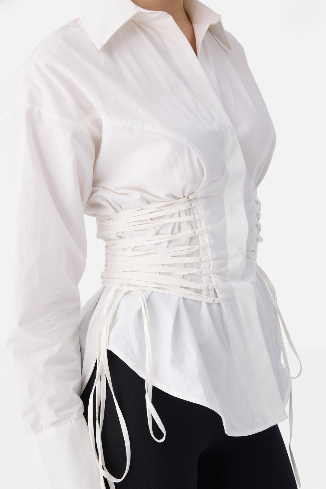 The Corset Poplin Shirt White