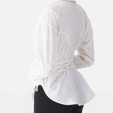 Corset Poplin Shirt White