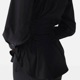 The Corset Poplin Shirt Black