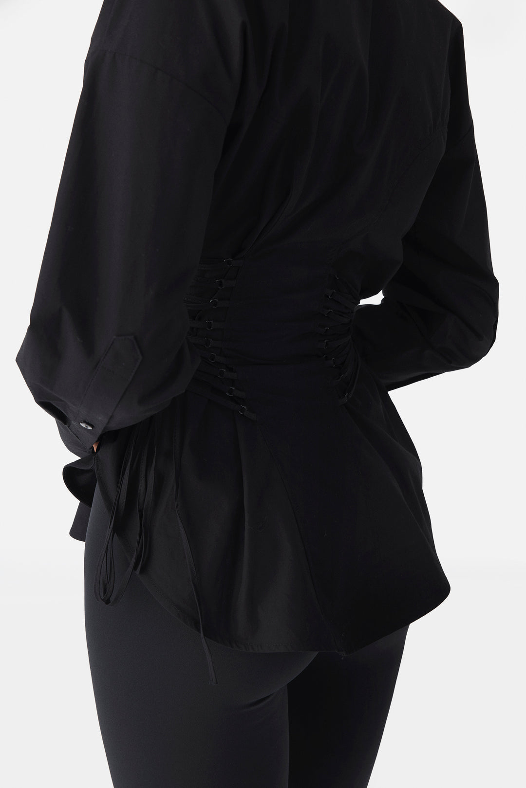 The Corset Poplin Shirt Black