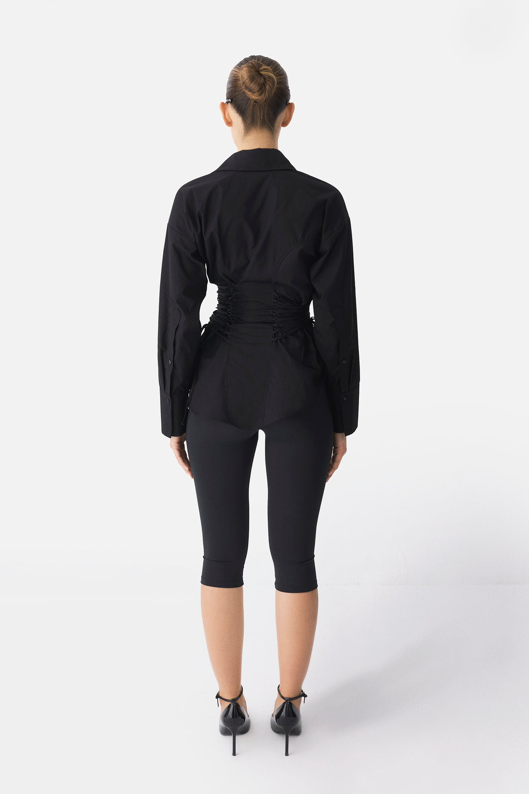 The Corset Poplin Shirt Black