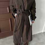 Brown Belted Trench Coat