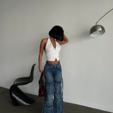 Utility Pocket Straight-Leg Jeans