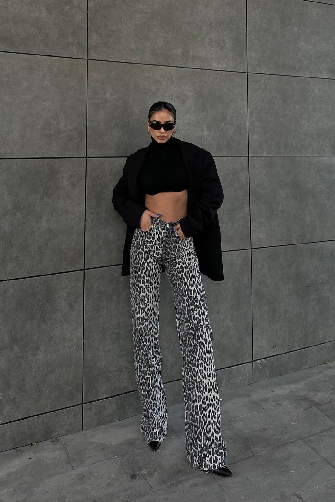 Leopard Palazzo Jeans