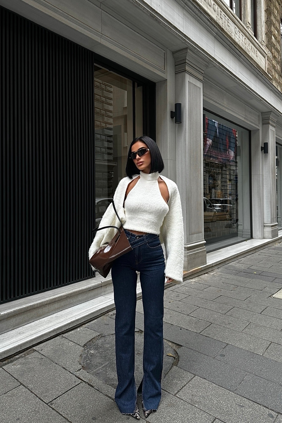Cross Belt Jeans Navy