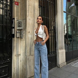 Ice Hem Baggy Fit Straight Jeans