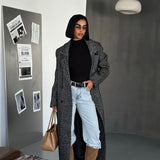 Double Breasted Long Straight Coat