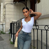 Basic V Golden Neck Ribbed Top