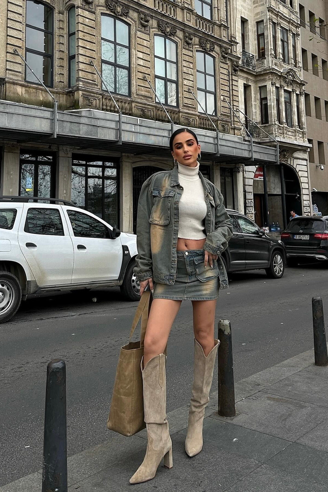 Cargo Mini Denim Skirt