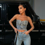 Crystal Denim Bustier
