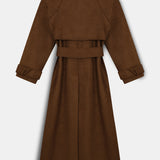 Sand Suede Belted Coat