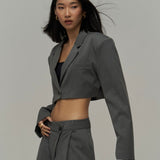 Cross Button Pants & Blazer Set
