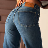 Mid Rise Straight Fit Jeans Blue