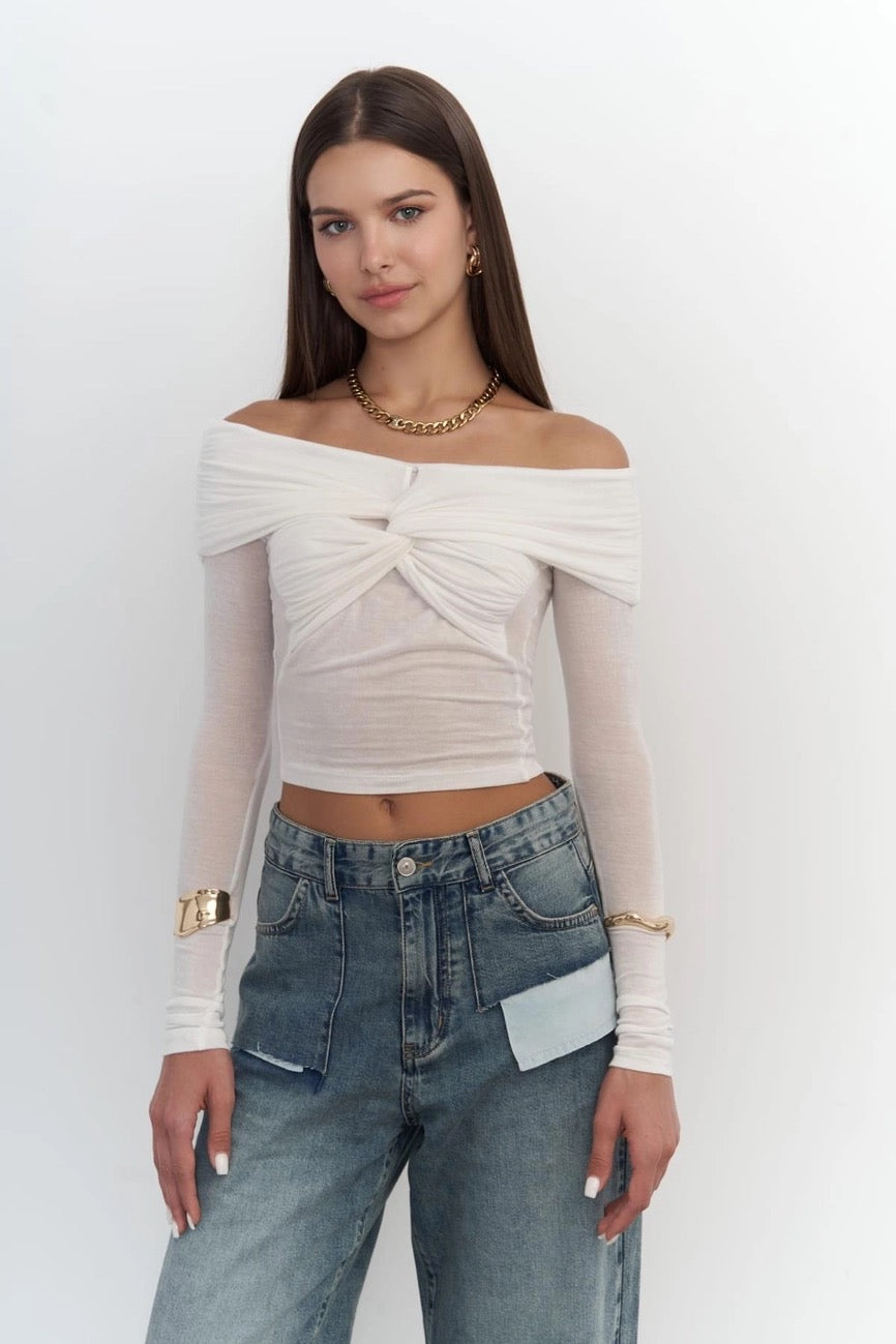Criss Cross Off Shoulder Top