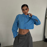 Cropped Shirt With Fake Pocket