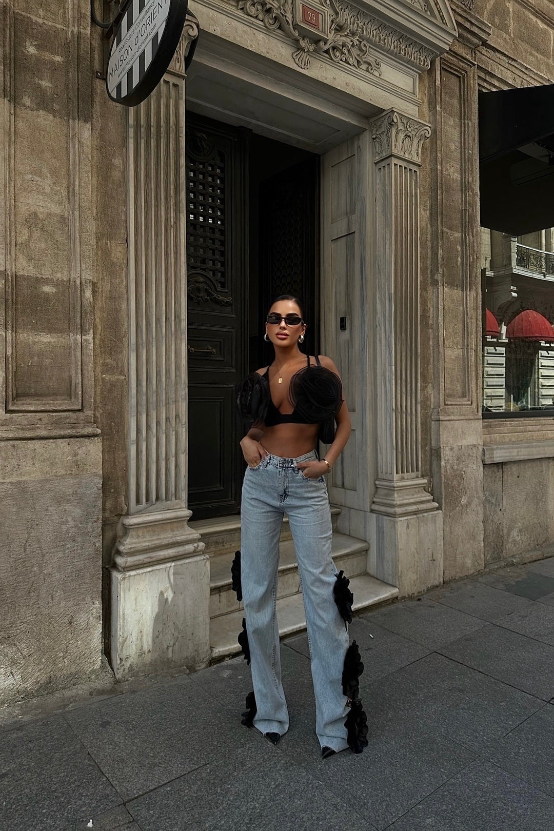 Split Rose Jeans