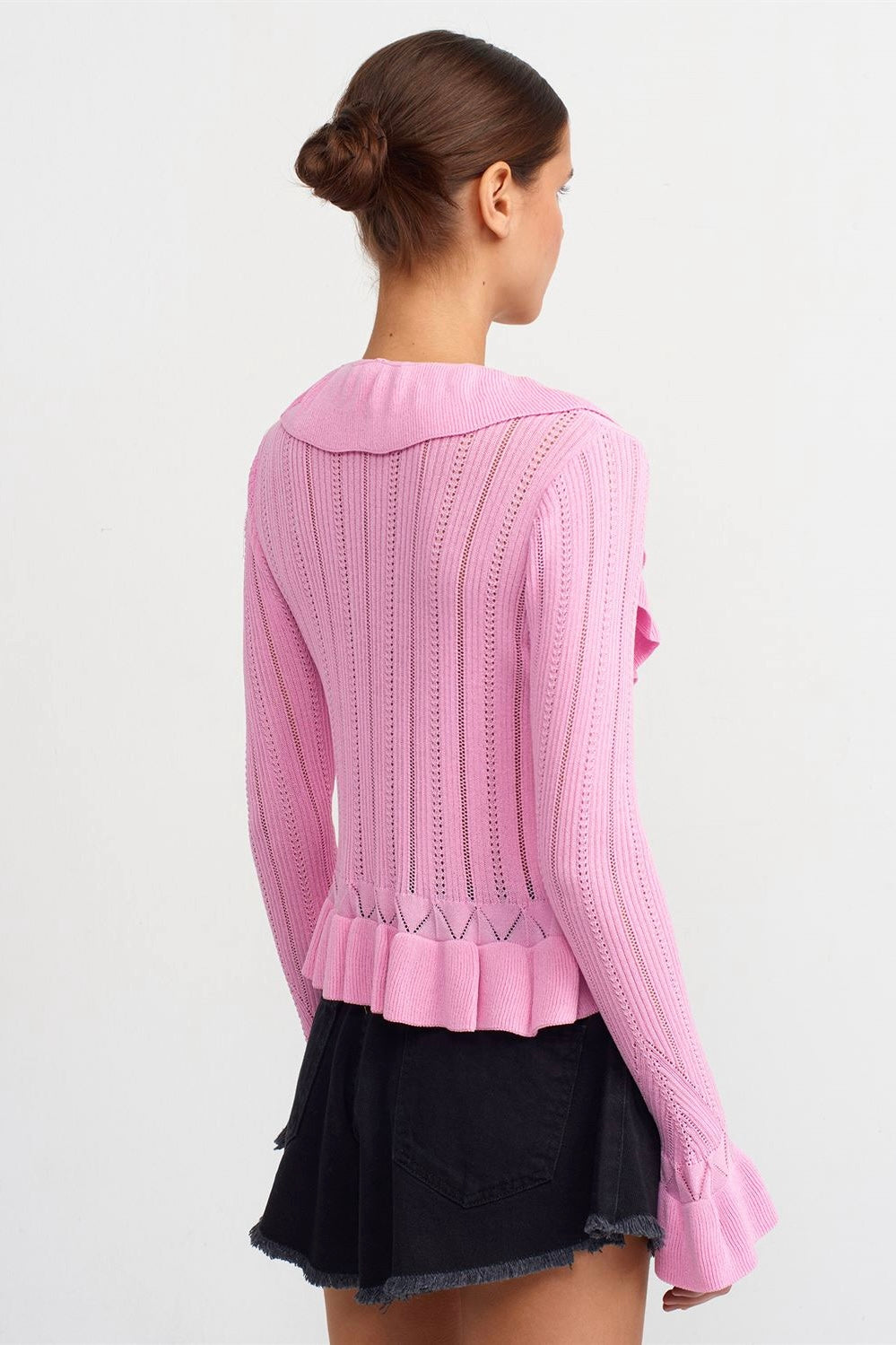 Ruffle Front Tie Cardigan