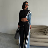 Denim-Sweat Combo Set