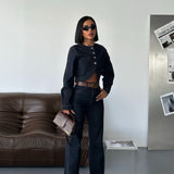 Dark Wash Denim Two-Piece Set
