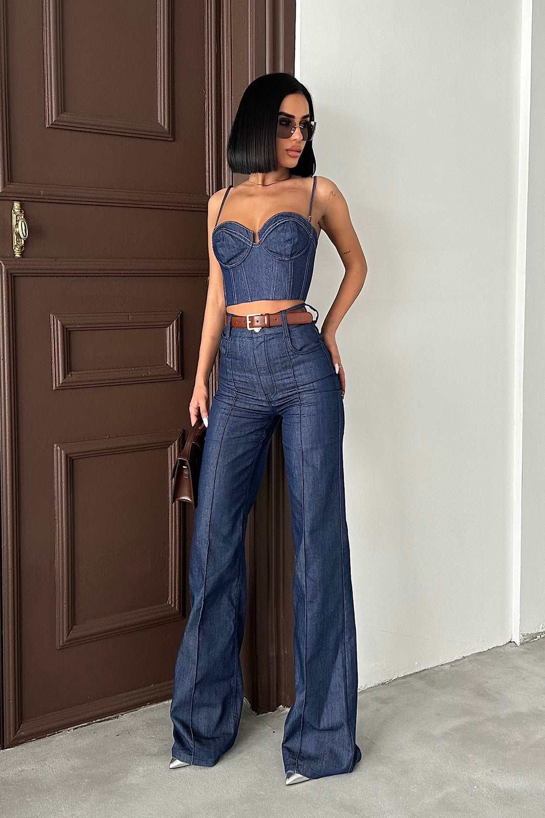 Denim Bustier Top
