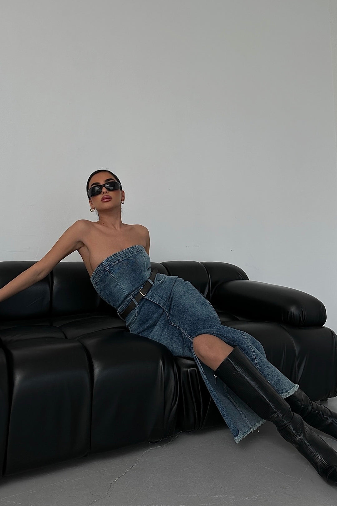 Strapless Denim Dress