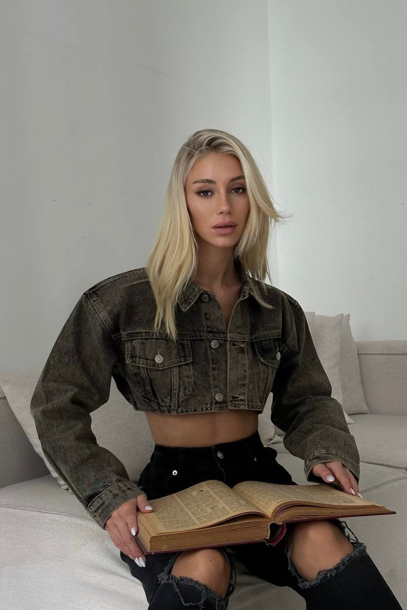 Dyed Crop Jean Jacket