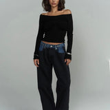 Tri-Fold Jeans Black