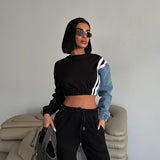 Denim-Sweat Combo Set