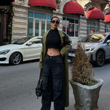 Keilla Gray Wash Baggy Cargo Pants
