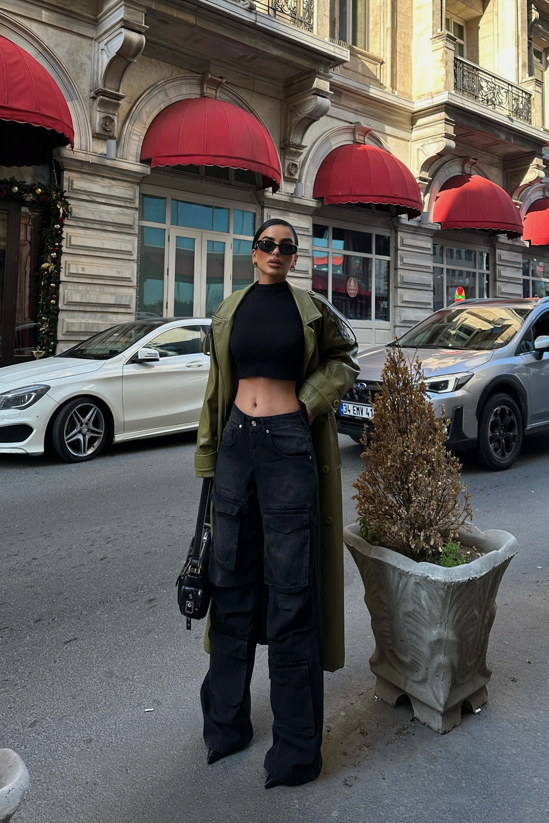 Keilla Gray Wash Baggy Cargo Pants