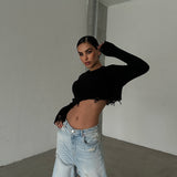 Cropped Long Sleeve Sweater