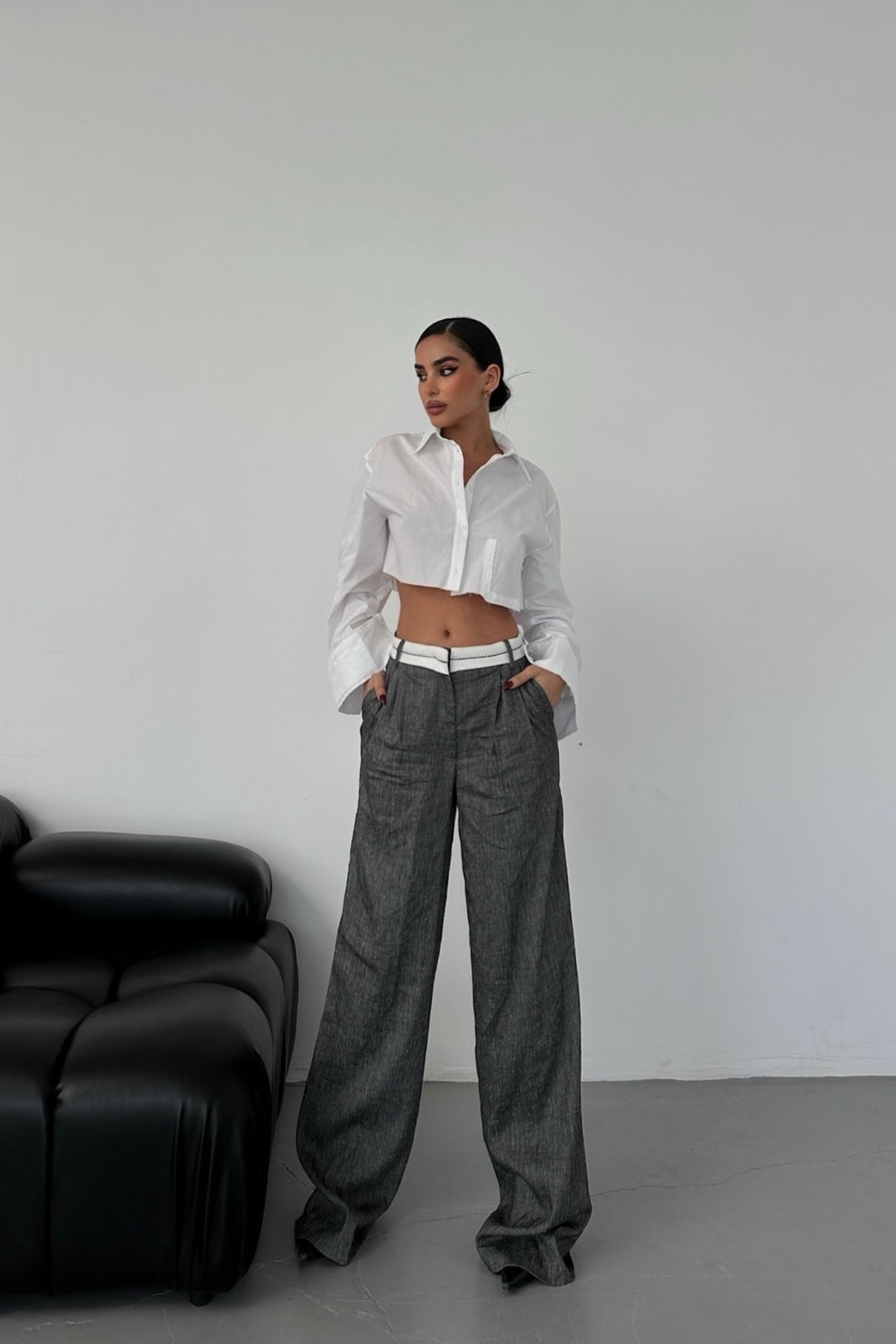 Bella Pants Mixed Gray