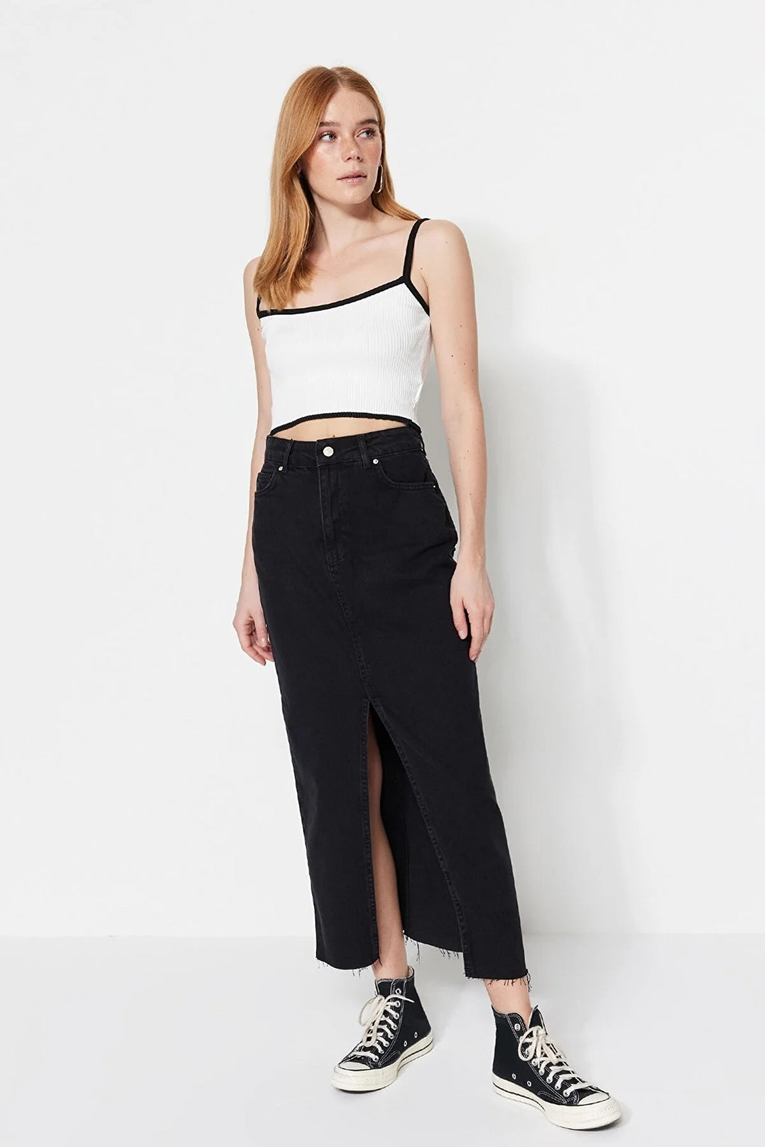 Front Split Skirt In Colors