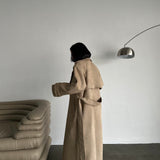 Sand Suede Belted Coat