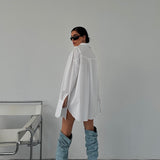 Poplin White Long Shirt