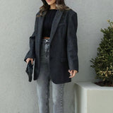 Herringbone Wool Blazer Jacket