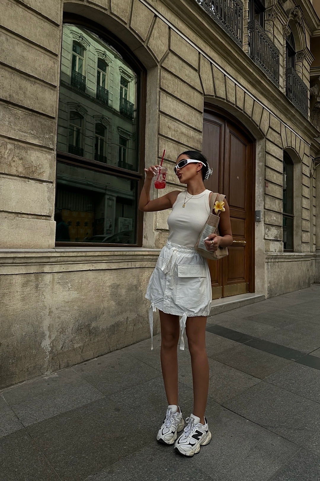 Drawstring Cargo Skirt