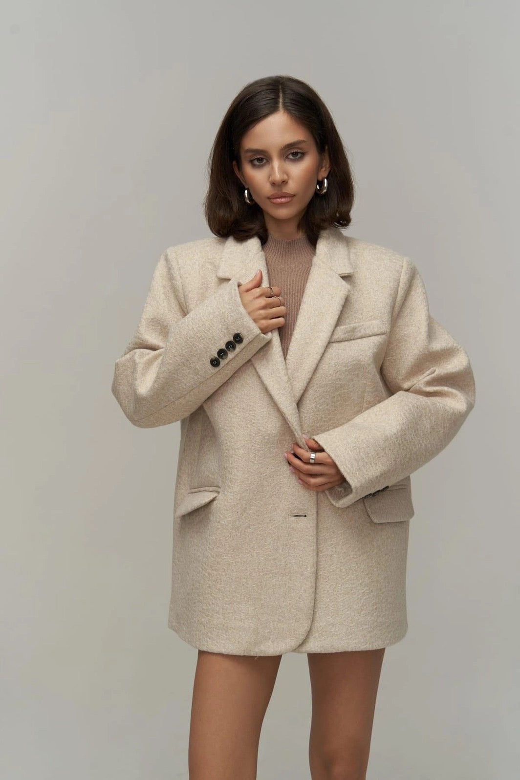 Enzo Oversized Wool Blazer Jacket