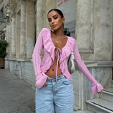 Ruffle Front Tie Cardigan