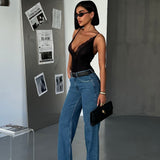 Classic Dark Blue Mid Rise Jeans